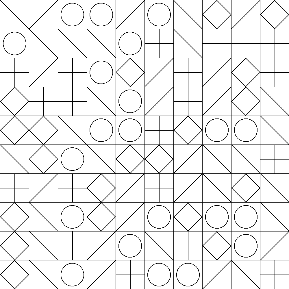 Intricate Geometric Zentangle with Circles and Diamonds — free printable coloring page